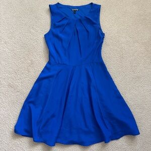 Express Royal Blue Fit & Flare Dress